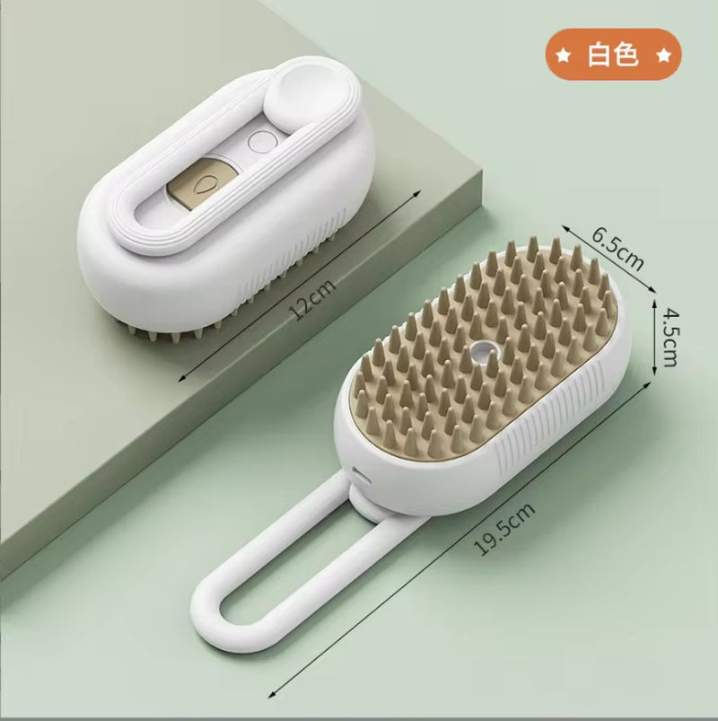 Electric Pet Spray Comb for Cats and Dogs - One-Button Hair Removal and Massage Brush with Anti-Flying Function