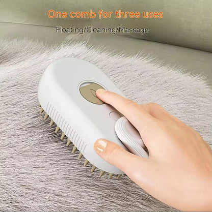 Electric Pet Spray Comb for Cats and Dogs - One-Button Hair Removal and Massage Brush with Anti-Flying Function